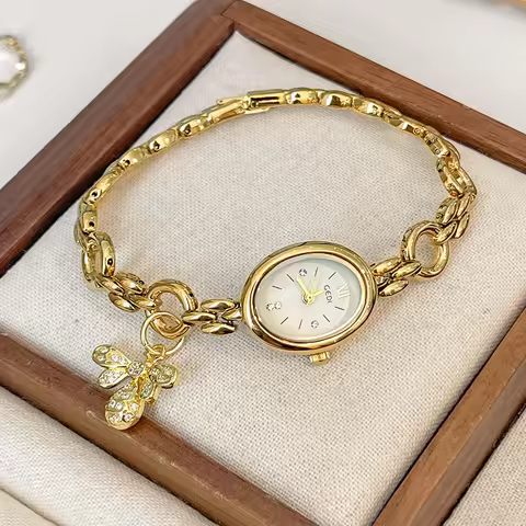 GEDI High Quality Watch Woman Elegant Waterproof Quartz Ladies Watches Luxury Niche Vintage Oval Sma