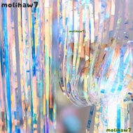MOLIH Foil Fringe Curtain, Gold Foil Pink Color Party Decoration Curtain, Holographic Fringe Design 