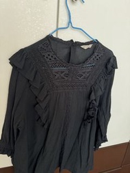 日本Samansa Mos2 dark blue Blouse