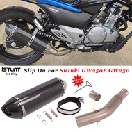 Motorcycle Exhaust System Modified Single Row Middle Link Pipe Connect Escape muffler DB Killer Slip On For Suzuki GW250