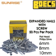 Tox Screw Expanded Nails With Tox 1 pack (50 Pcs Per Pack) SUNRISE