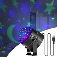RGB Disco Ball Party Lights Christmas Decoration DJ Disco Light LED Star Projector USB Strobe Lamp Rotating Car