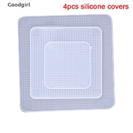 Goodgirl 4pcs Stretch Reusable Food Storage Wrap Silicone Bowl Cover Seal Fresh Lids Film SG