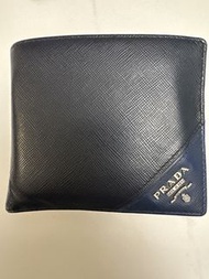 Prada Milano 藍色皮革銀包