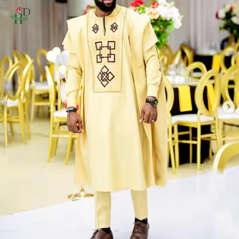H&D свадебное платье African Clothing For Man Traditional Agbada Sets костюм тройка Shirt Pant Embro