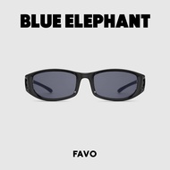 SUNGLASSES BLUE ELEPHANT-FAVO (Black Semi Olive) Blue Elephant Sunglasses