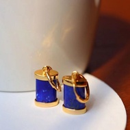 New original lapis lazuli earrings Chinese retro designer craftsmanship charm light luxury elegant women's silver jewelry