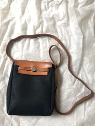 $6500 二手真品 Hermes Vintage Mini Herbag Crossbody Bag TPM Black