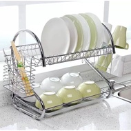 2-tier stainless Dish Rack stainless Steel Sink Plastic Dish Rack