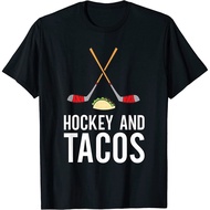 Funny Hockey Lover Hockey And Tacos Ice Hockey T-Shirt