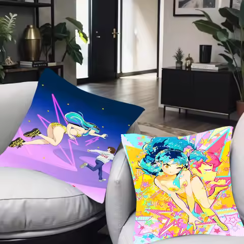 Urusei Yatsura Anime Office Cushion Pillowcase Car Cushion Cover45X45CM Lumbar Pillowcase Sofa Pillo
