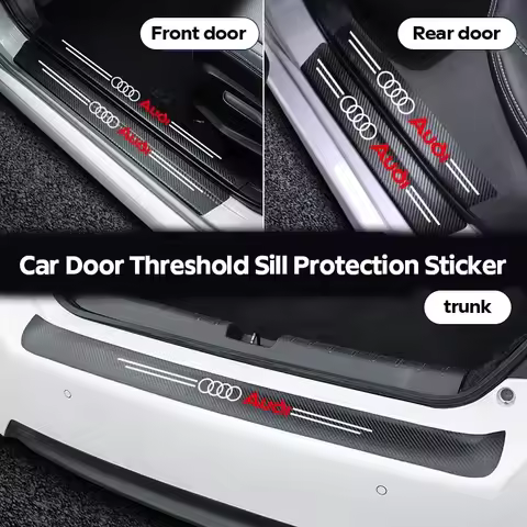 Car Door Sill Kick Tailgate threshold protection sticker For Audi A1 A2 A3 A4 A5 A6 A7 A8 Q1 Q2 Q3 Q