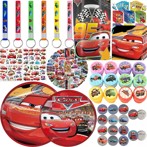 Lightning McQueen Birthday Party Supplies Tablecloths Tableware Sets Plates Cups Napkins Racing Car 