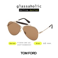 [ลดกระหน่ำ] แว่นกันแดด TOM FORD รุ่น FT0818 ทรงนักบิน ดีไซน์สะพานแว่นไขว้