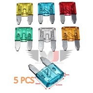 5pcs MINI CAR FUSE SET AUTO BLADE FUSE SET 5 10 15 20 25 30 AMP MINI FUSE