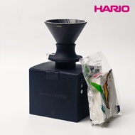 [HARIO] α Alpha Ribs Ceramic Switch Immersion Type Smart Filter Cup-02 Black/Hand-Punched V60 Cup/24