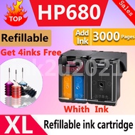 hp 680xl ink hp680 xl hp 680 xl black 680xl refil refillabe ink cartridge Compatible for HP Deskjet 1115  2138 4538 1118 2135 4680 2600 printer