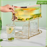 [LovoskibcMY] Drink Dispenser Stand Basket, Glass Drink Dispenser, Metal Dispenser Stand,