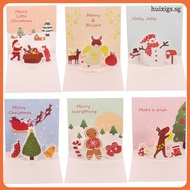 6 Sets Christmas -up Card Festival Gift Cards Greeting Xmas huixigs