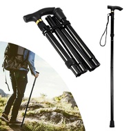 **包郵** 摺疊登山杖 伸縮登山杖 四節鋁 T柄 登山用品 老人拐杖 手杖 拐杖