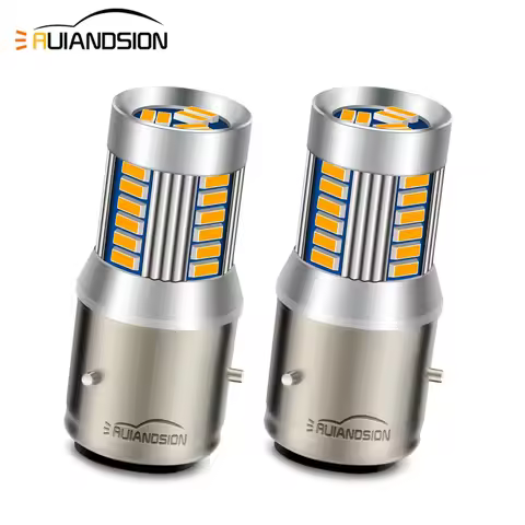 2PCS LED Moto Light BA20D BA21D H6M P15D BAX15D P15D-25-3 Motorcycle Headlight Bulbs 4014 Warm White