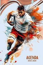 Agenda 2024-2025: Rugby | Planificateur scolaire journalier | 2 jours par page | pour fans de ce spo