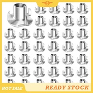 [CloudsMiles] 100pcs 1/4-20 Nuts, 4  T-Nuts Threaded Nuts 1/4-20 Inch for Woodworking, Furniture, Ro