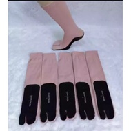 BLACK CREAM TOE SOCKS {L} / MUSLIM SOCKS 2-FINGER SOCKS PLAIN CREAM TOE SOCKS