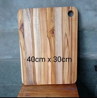 TALENAN KAYU ASLI jati jepara ukuran 40 x 30 cm / talenan jati persegi TEBAL 40cm x 30cm / talenan k