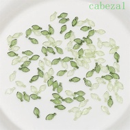 CABEZA Green Transparent Leaf Shape Beads, Leaf Shape Transparent Green Acrylic Leaf Beads, Acrylic 