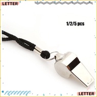 LETTER1 1/2/5pcs Metal Whistle Hot sale Referee Sport Rugby Party Training School Stainless Steel Whistles