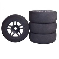 4pcs 118mm 1/8 4WD Nitro Off Sponge Tires Flat RunWheel Rim 17mm Hex for 1/8 RV Racing Flat Run S86E