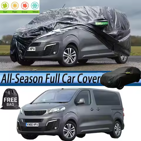 Outdoor MPV Car Cover Waterproof Anti UV Wind Snow Rain Dust Shield For Peugeot Traveller Passenger 