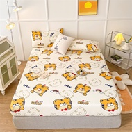 New Fitted Bedsheet Single/Super Single/Queen/King Cadar With Rubber Premium Cotton Mattress Cover Soft Bed Sheet