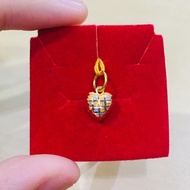 Loket Emas 916 Genuine Gold Pendant Love Ketupat