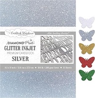 Cardstock Warehouse Diamond Print Silver Glitter No-Shed Inkjet Printable Premium Cardstock - 8.5 x 