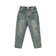 idlt | กางเกงยีนส์ขากระบอกขาด 13OZ
