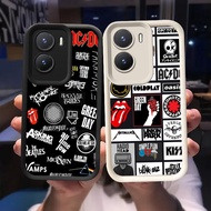 Q-8 Fashion Rock Band Black white Case for VIVO Y22t Y22 Y15a Y01a Y22s Y16 Y15S Y01 Y56 5G
