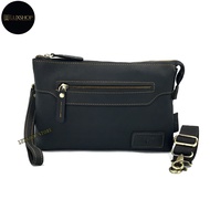 Rush Rider Clutch Bag Men Leather Hand Carry Bag 2 Way Use Sling Bag