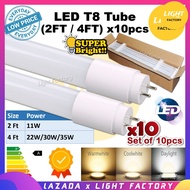 [SET 10pcs] 2ft 4ft 11W 22W 30W 35W Super Bright LED T8 Fluorescent Tube Light Lampu Kalimantang 2 Feet 4 Feet