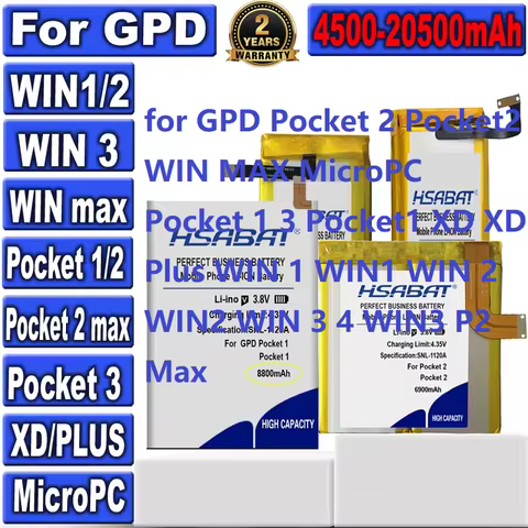 HSABAT Battery for GPD Pocket 2 Pocket2 WIN MAX MicroPC Pocket 1 3 Pocket1 XD XD Plus WIN 1 WIN1 WIN