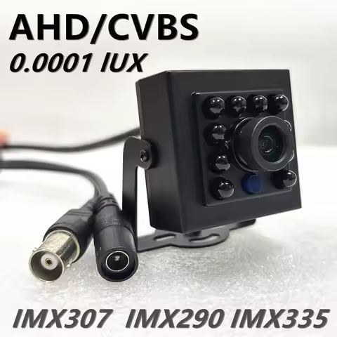Night Vision IRCUT Mini AHD Camera Cvbs Osd 2MP CCTV Security Square Low Illumination 0.0001lux Dark