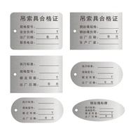 Customized Stainless Steel Cable Sign Listing Tag Instrument Space Number Plate Pipe Valve Tag Gas W
