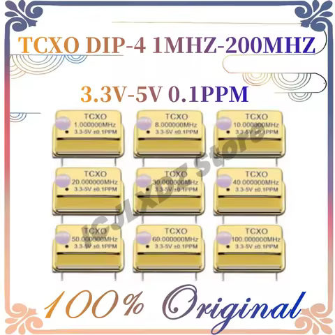 Gold Plated TCXO DIP-4 1M 8M 10/16/20/24/25/30/32/40/48/60/100MHZ Golden Rectangular Temperature Com