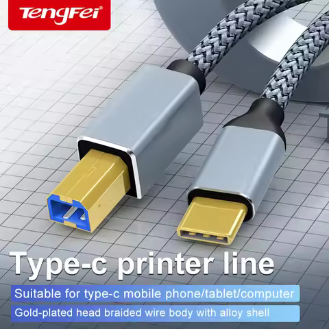 Mobile Phone Printer Cable Typec to USB Square Port Suitable for Hp Canon Lenovo Samsung Brothers Ep