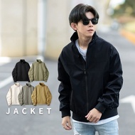 Taiwan Shipping Men's Clothing [NB1967J] Layered Crinkle Stand-Up Collar Windproof Jacket Coach Plai