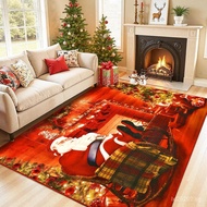 AROGAN Christmas Rugs for Living Room - 4 x 6 Feet Santa Non Slip Christmas Washable Rugs, Merry Chr