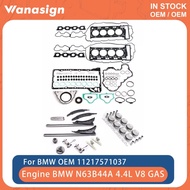 Engine Head Gasket Set Timing Chain Kit Piston & Ring Set Fit 4.4 L For BMW M5 M6 X5 N63 N63B40A N63