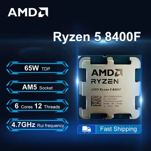 AMD Ryzen 5 8400F 4.2GHz 6-Core 12-Thread R5 8400F Processor 65W 4NM L3=16M DDR5 Socket AM5 No Fan