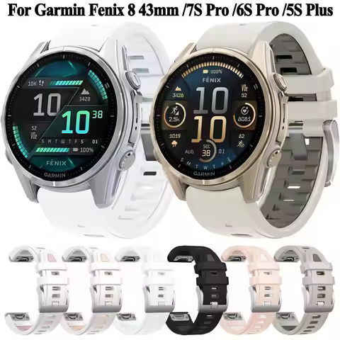 QuickFit 20mm Watch Band For Garmin Fenix 8-43mm/nstinct 2S/Mk2S/ Mk3 Mk3i (43mm)/Epix Pro 2(42mm) 7